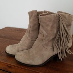 Gray fringe Sam Edelman booties